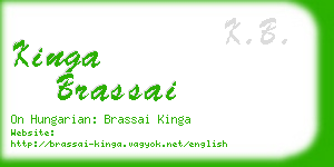 kinga brassai business card